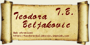 Teodora Beljaković vizit kartica